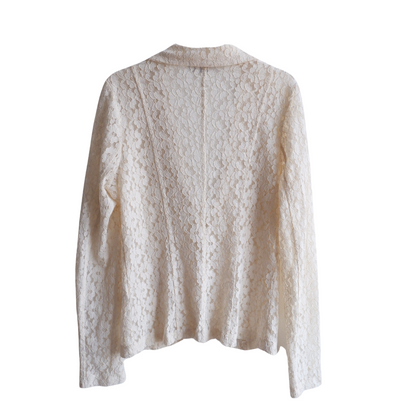 Gebroken witte blazer bloemen