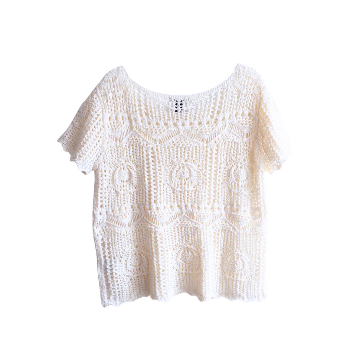 Witte gebreide T-shirt