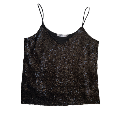 Zwarte glitter top