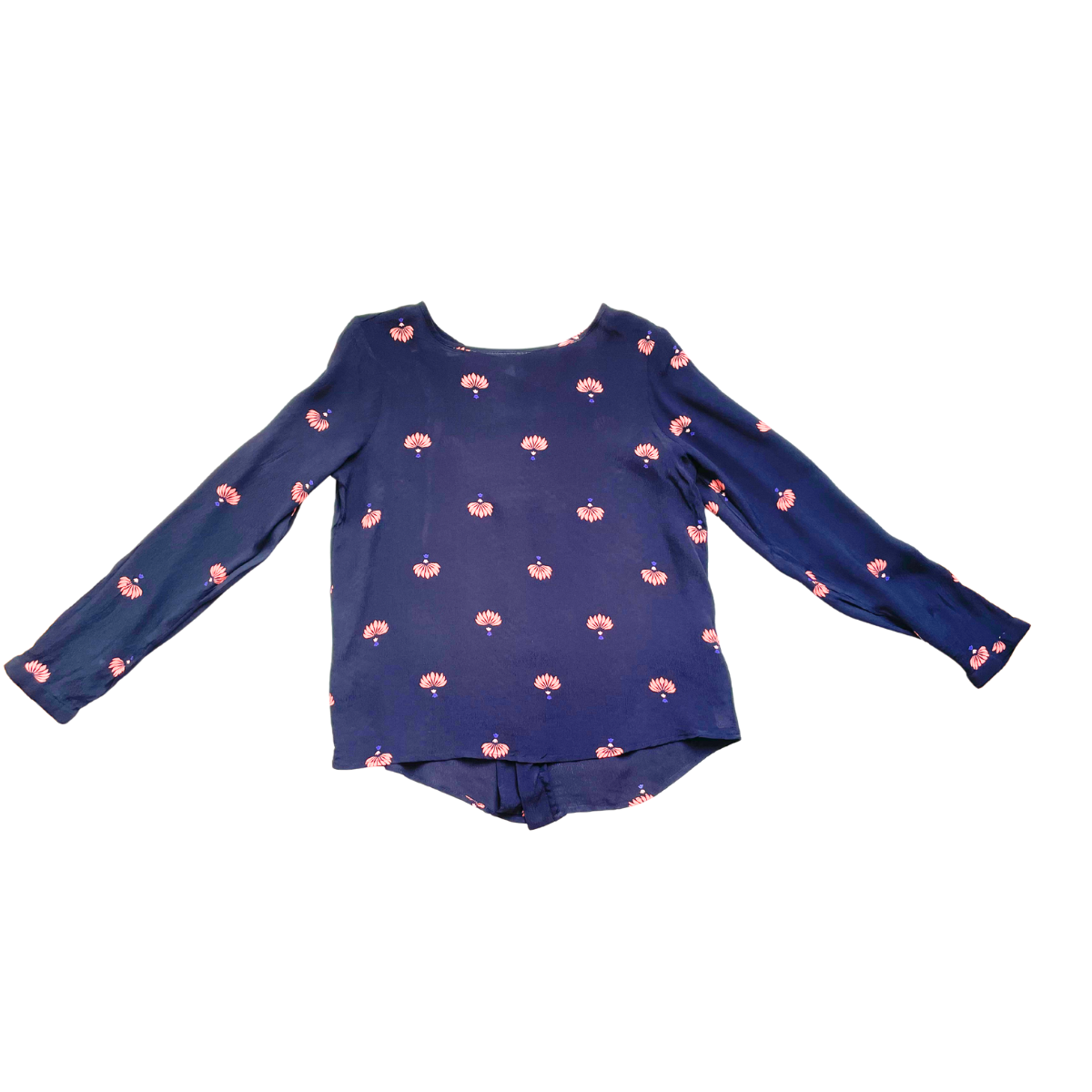 Blauwe blouse met bloemen