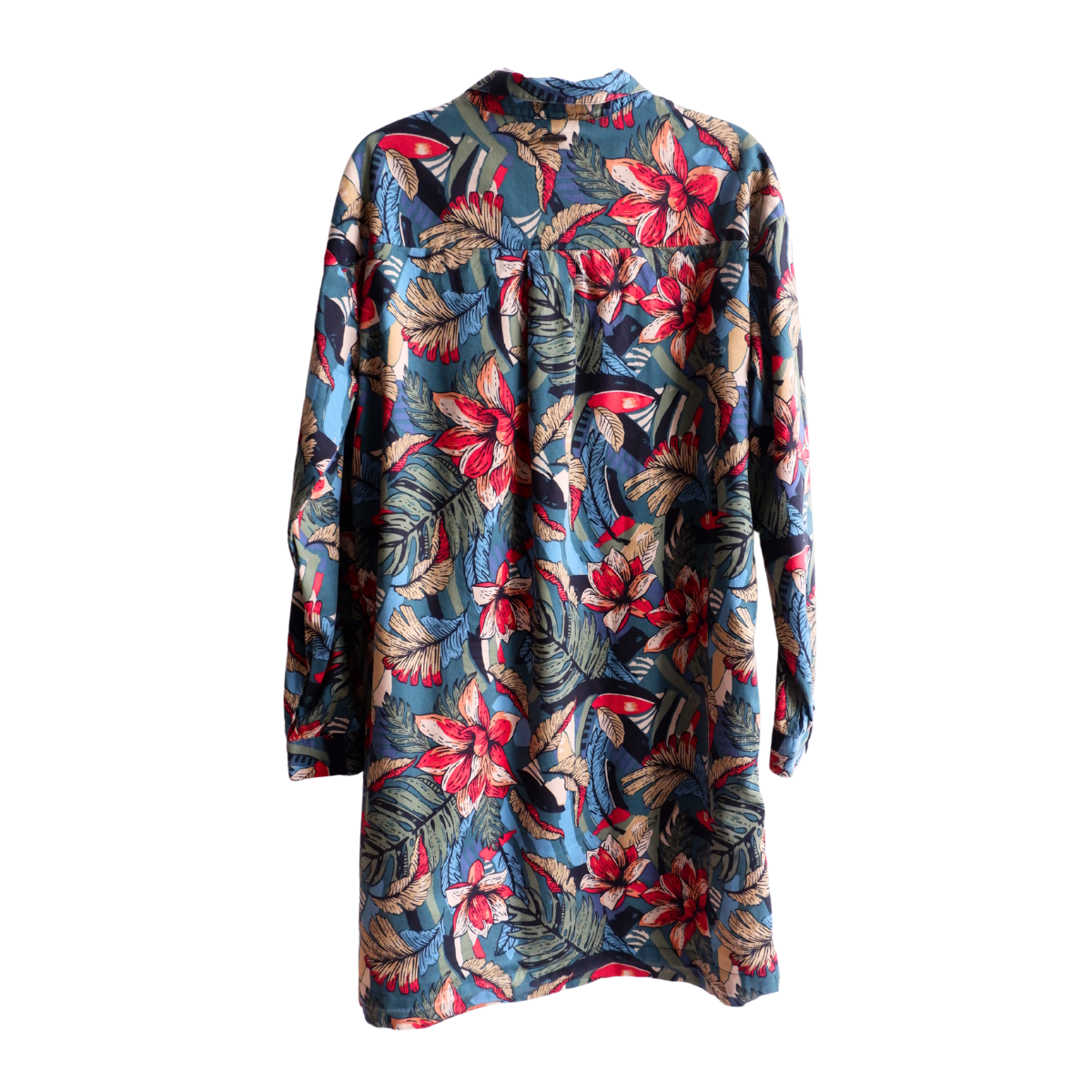 Blauw/groen hemd met bloemen Pepe Jeans