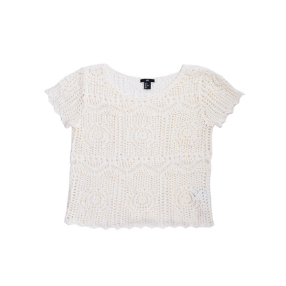 Witte gebreide T-shirt