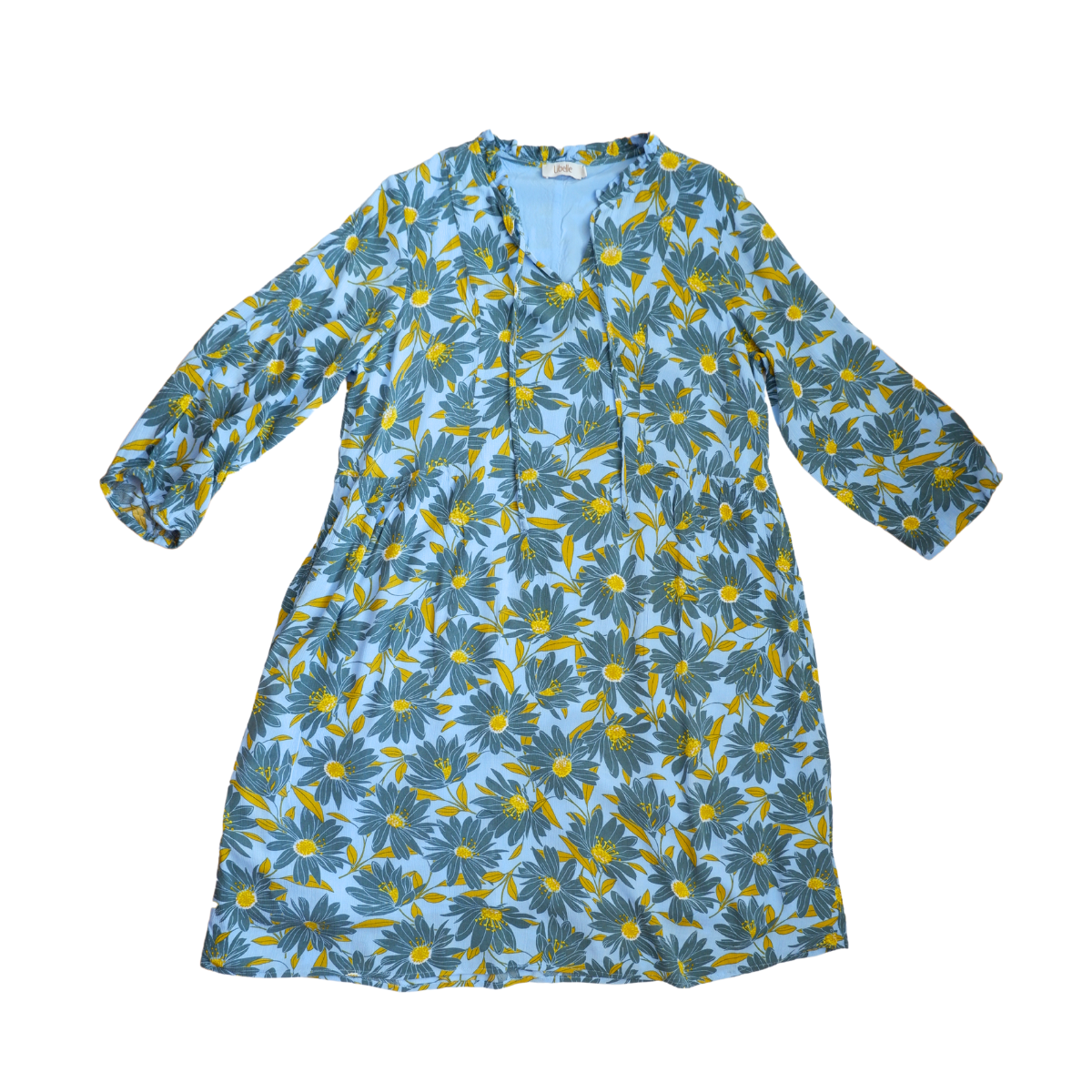 Blauwe bloemenjurk