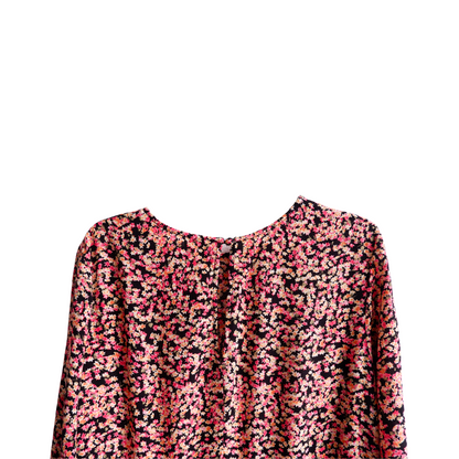 Zwart-roze lang bloemenkleed
