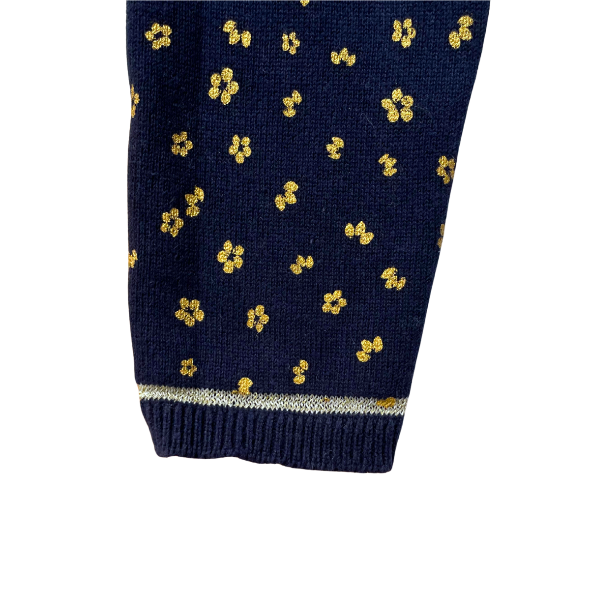 Blauwe trui met bloemen