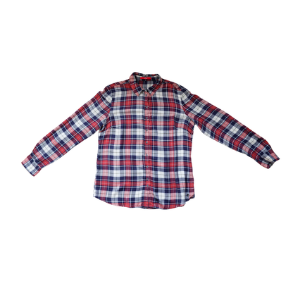 Blauw-rood geruit hemd