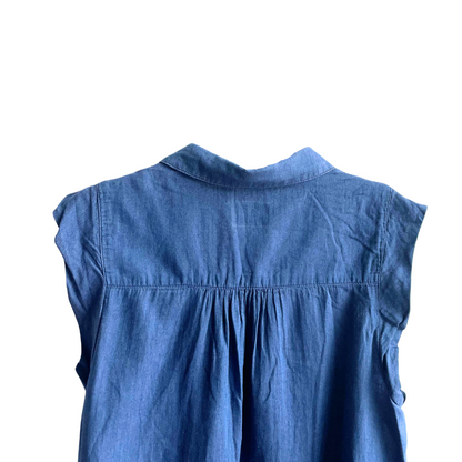 Blauw luchtig katoenen kleed