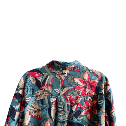 Blauw/groen hemd met bloemen Pepe Jeans