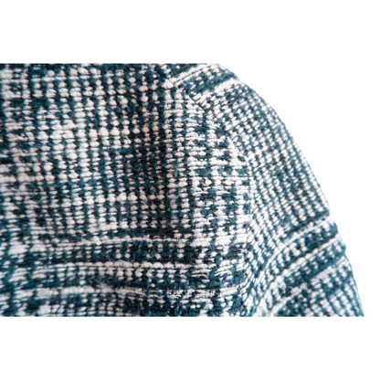 Blauwgroene/witte winterjas