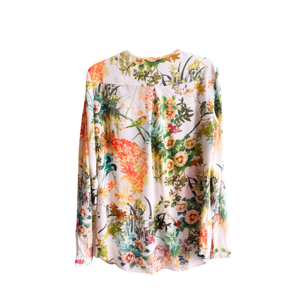 Witte blouse met natuurmotief