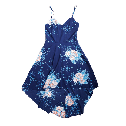 Blauwe zomerjurk bloemen NIEUWSTAAT