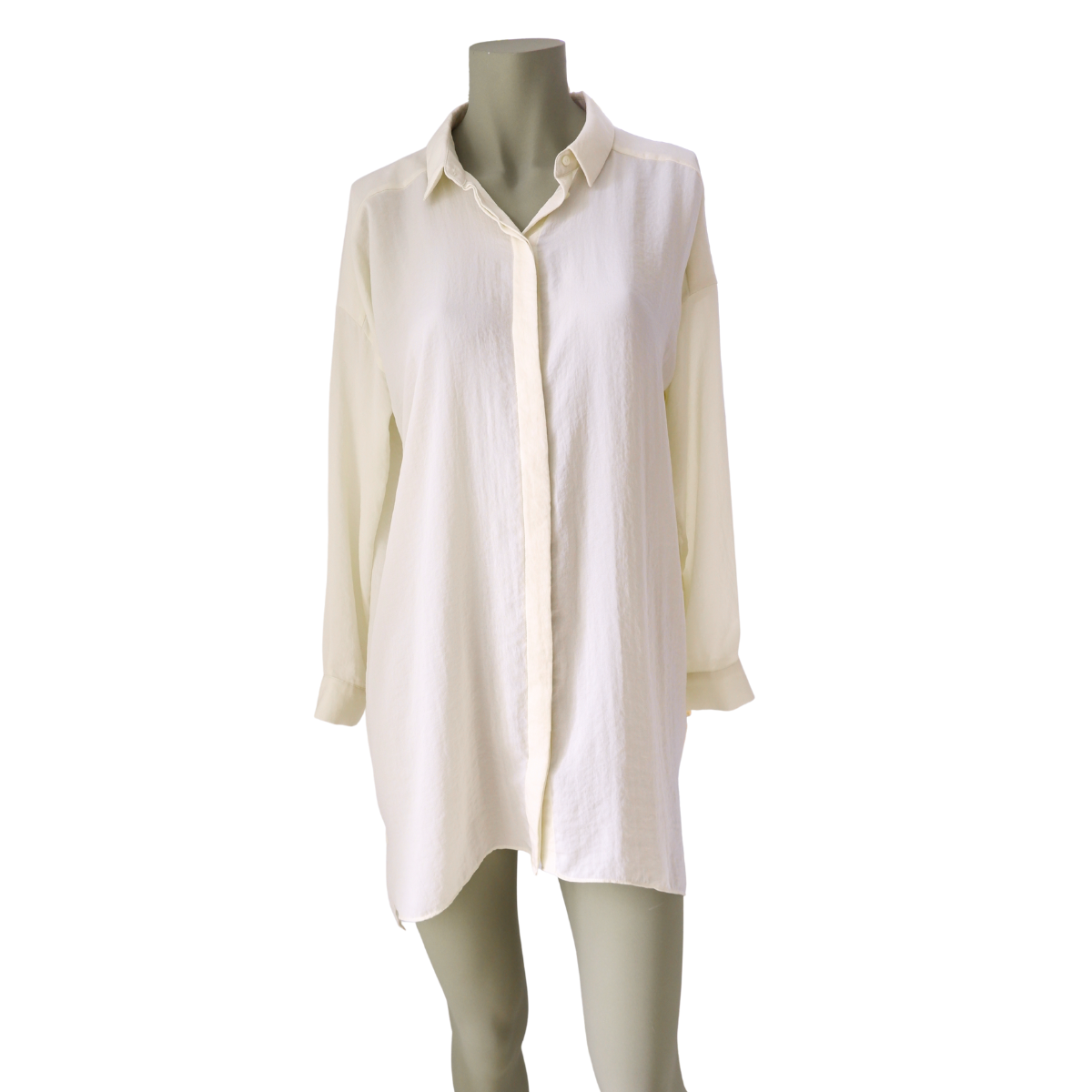 Gebroken witte lange blouse