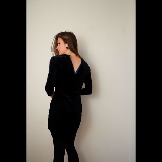 Zwarte jurk velours
