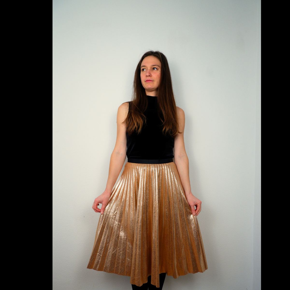 Zalmroze glitter rok