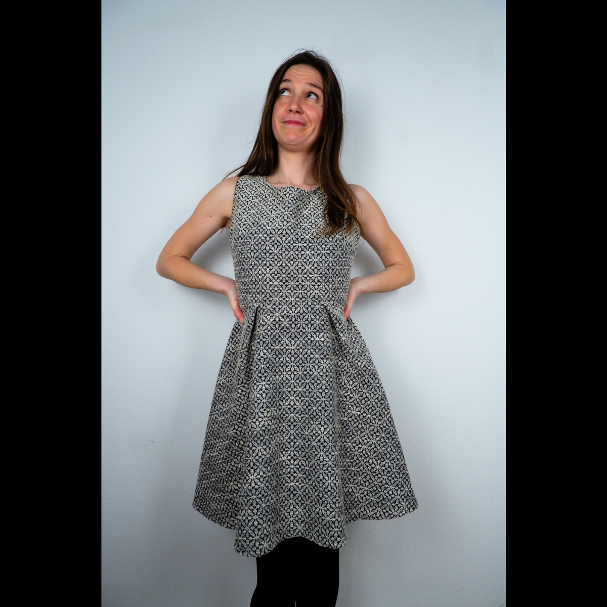 Zwart/wit cocktailjurk