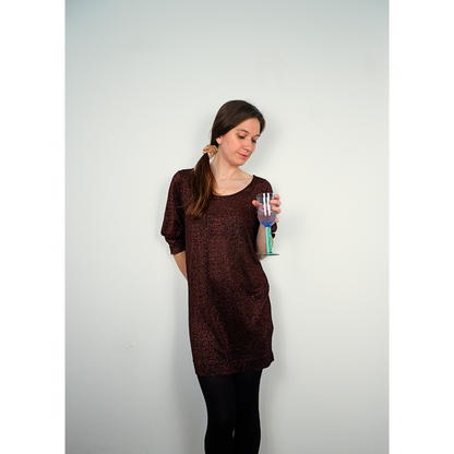 Koperkleurige shirt dress