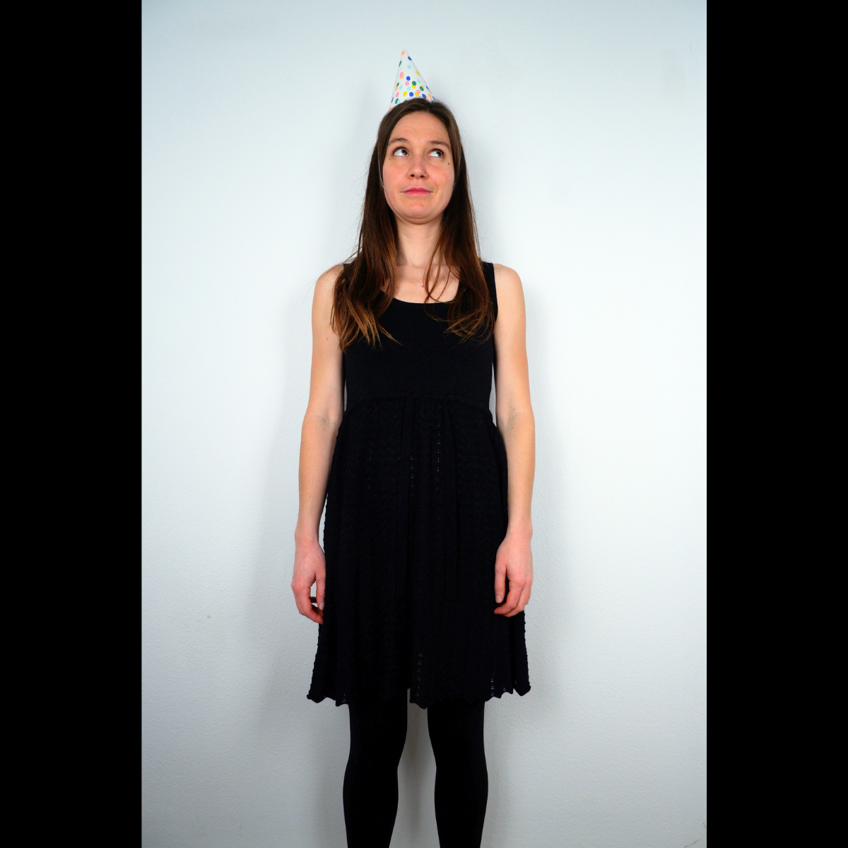 Zwarte gebreide jurk