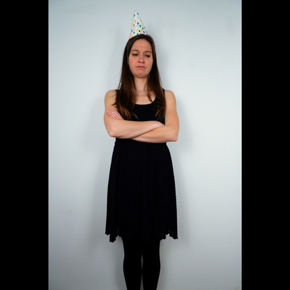 Zwarte gebreide jurk