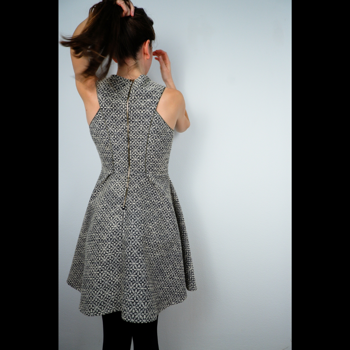 Zwart/wit cocktailjurk