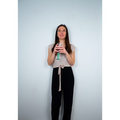 Zwarte/beige broekpak met glitter