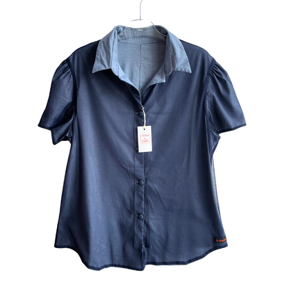 Blauwe blouse omkeerbaar Seraphine Gent